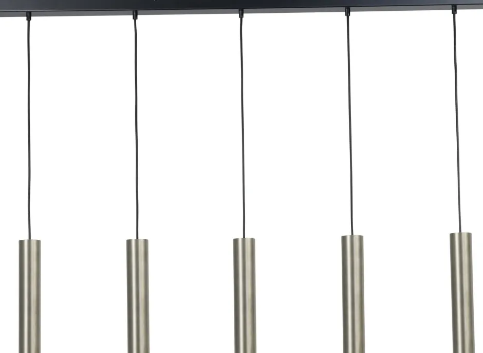 Wohnzimmerlampen|Esszimmer Lampen*Masterlight Hängeleuchte Metall 5-flammig Nickel Schwarz ERION