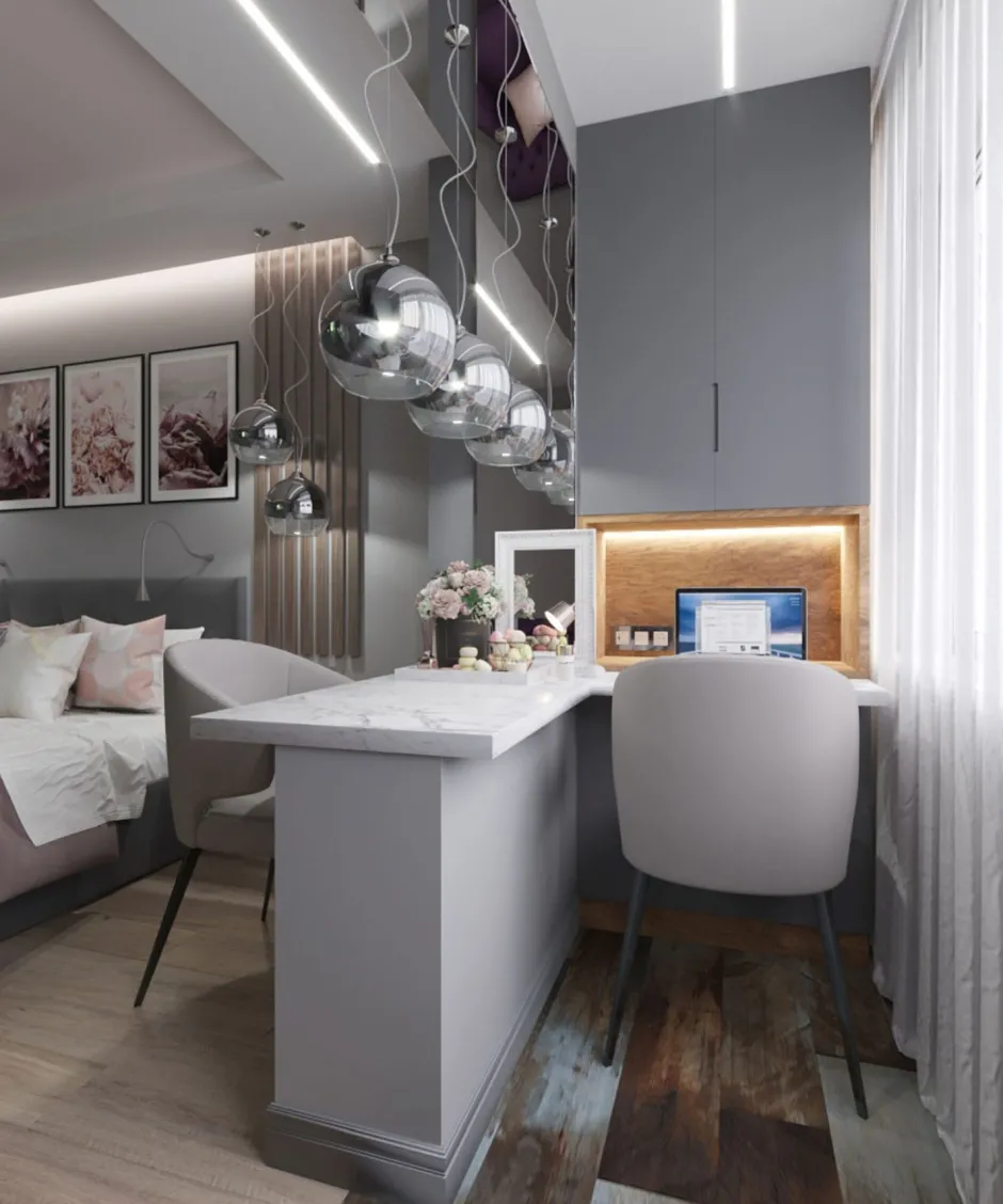 Maytoni Hängeleuchte Metall Glas Ø 30 cm H: max. 105 cm Nickel< Hängelampen|Esszimmer Lampen