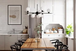 By Rydéns Hängeleuchte Metall Glas B: 100 cm H: max. 160 cm 10x G9< Hängelampen|Bürolampen