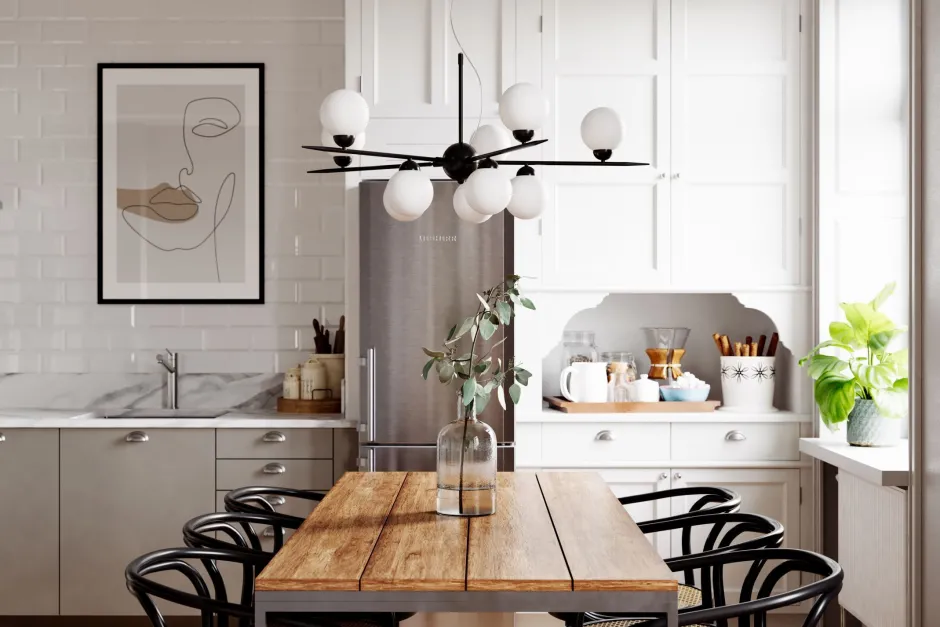 By Rydéns Hängeleuchte Metall Glas B: 100 cm H: max. 160 cm 10x G9< Hängelampen|Bürolampen