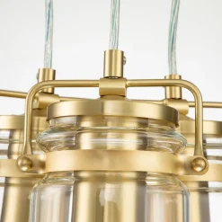 Bürolampen|Wohnzimmerlampen*Elstead Hängeleuchte Metall Glas B: 21,6 cm H: max. 287 cm 3x E27