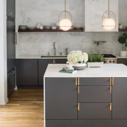 Bürolampen|Wohnzimmerlampen*Elstead Hängeleuchte Metall Glas D: 28,9 cm H: max. 129,4 cm