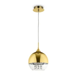 Hängelampen|Esszimmer Lampen*Maytoni Hängeleuchte Metall Glas E27 D: 20 cm rund in Gold JOY