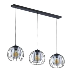 Hängelampen|Kugellampen*TK Lighting Hängeleuchte Metall Glas 3-flammig Schwarz Grau E27