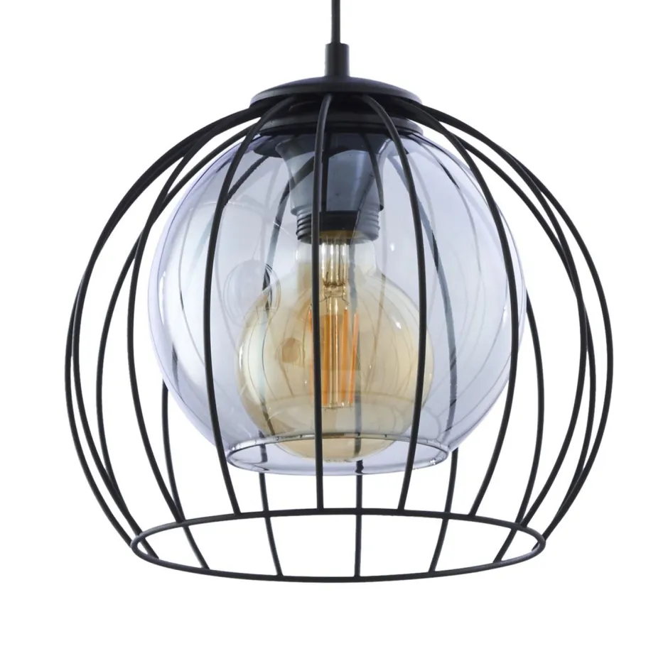 Hängelampen|Kugellampen*TK Lighting Hängeleuchte Metall Glas 3-flammig Schwarz Grau E27