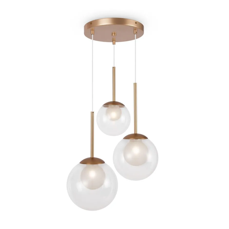 Maytoni Hängeleuchte Metall Glas G9 rund D: 40 cm in Gold CORA< Hängelampen|Bürolampen