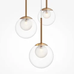 Maytoni Hängeleuchte Metall Glas G9 rund D: 40 cm in Gold CORA< Hängelampen|Bürolampen