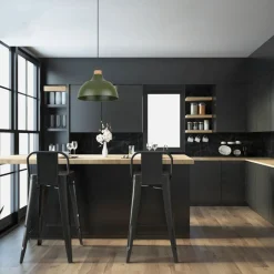 Küchenlampen|Wohnzimmerlampen*TK Lighting Hängeleuchte Metall Grün Retro Ø 34 cm verstellbar E27