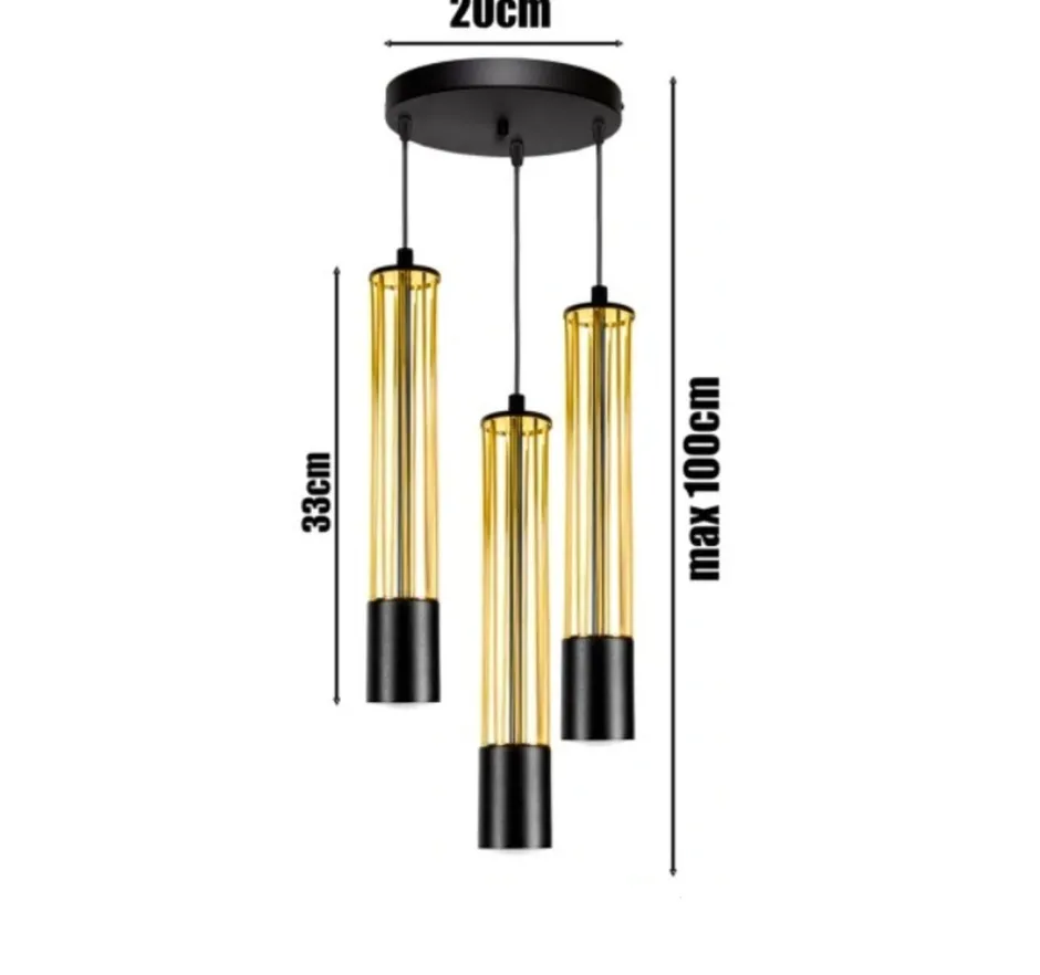 Belis Hängeleuchte Metall GU10 Ø35 cm Schwarz Gold 3-flammig< Hängelampen|Bürolampen