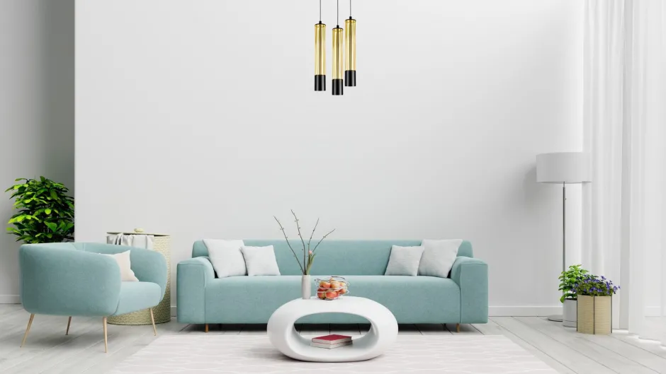 Belis Hängeleuchte Metall GU10 Ø35 cm Schwarz Gold 3-flammig< Hängelampen|Bürolampen