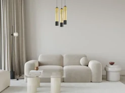 Belis Hängeleuchte Metall GU10 Ø35 cm Schwarz Gold 3-flammig< Hängelampen|Bürolampen