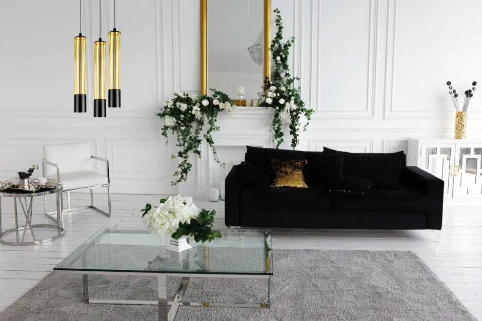 Belis Hängeleuchte Metall GU10 Ø35 cm Schwarz Gold 3-flammig< Hängelampen|Bürolampen