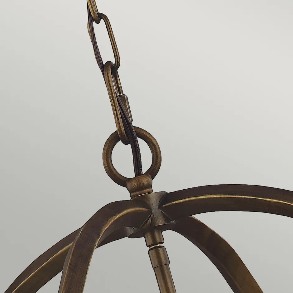 Elstead Hängeleuchte Metall in Messing antik Vintage NADICIA< Vintage Lampen|Wohnzimmerlampen