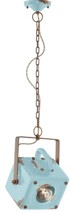 Ferroluce Hängeleuchte Metall Keramik H: max. 95 cm E27 eckig< Wohnzimmerlampen|Keramiklampen