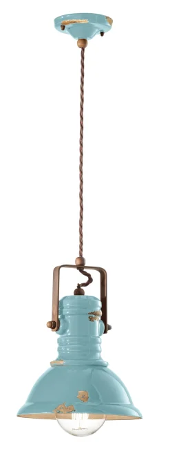 Ferroluce Hängeleuchte Metall Keramik E27 rund Ø 23 cm CARLO< Wohnzimmerlampen|Keramiklampen