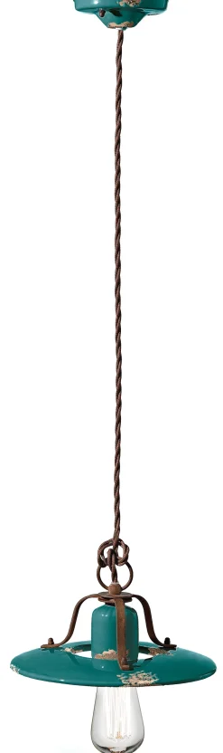 Ferroluce Hängeleuchte Metall Keramik D: 25 cm E27 rund NICOLA< Wohnzimmerlampen|Keramiklampen