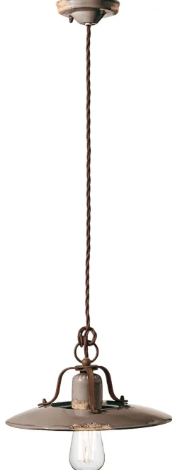 Hängelampen|Bürolampen*Ferroluce Hängeleuchte Metall Keramik rund D: 30 cm E27 NICOLA