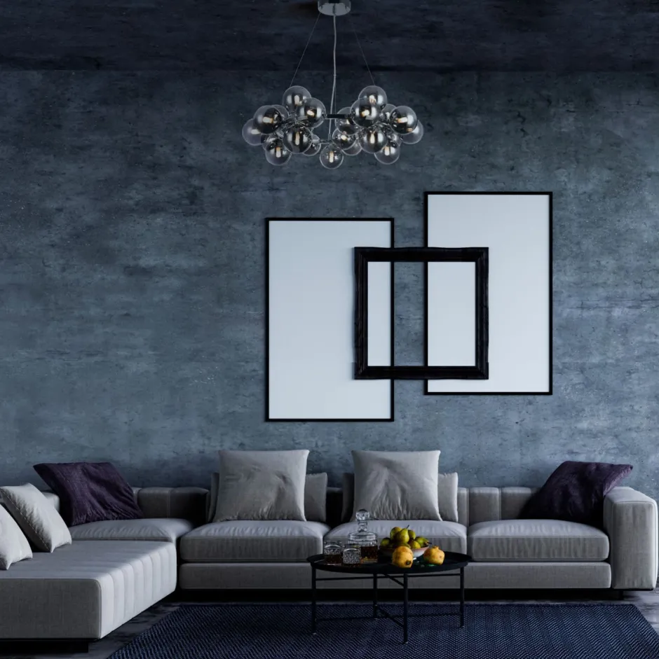 Hängelampen|Bürolampen*Maytoni Hängeleuchte Metall Rauchglas G9 69 cm breit Modern