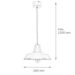 Luminex Hängeleuchte Metall rund Ø36cm Grün Küche Esstisch< Vintage Lampen|Industrie Lampen