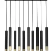 Moderne Lampen|Wohnzimmerlampen*Sigma Hängeleuchte Metall Schwarz Gold Modern THEANO