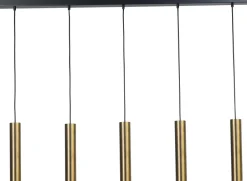 Hängelampen|Wohnzimmerlampen*Masterlight Hängeleuchte Metall Schwarz Messing verstellbar GU10