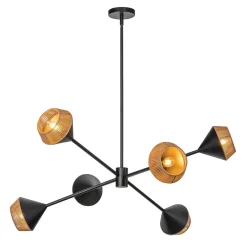 Hängelampen|Esszimmer Lampen*Elstead Hängeleuchte Metall Seil H: max. 162,5 cm Schwarz Beige E14