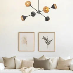 Hängelampen|Esszimmer Lampen*Elstead Hängeleuchte Metall Seil H: max. 162,5 cm Schwarz Beige E14