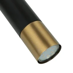 Moderne Lampen|Esszimmer Lampen*Luminex Hängeleuchte Metall Zylinder Schwarz Gold Modern GU10