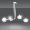 Hängelampen|Kugellampen*Emibig Hängeleuchte mit Schirm Weiß verstellbar Glas Metall 4x