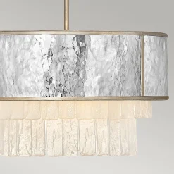 Hängelampen|Schlafzimmer Lampen*Elstead Hängeleuchte Modern Ø 50,8 cm rund Edelstahl Kristall