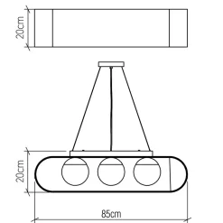 Hängelampen|Bürolampen*Elstead Hängeleuchte Modern B: 85 cm Furnier aus Teak Holz Glas 3x E27