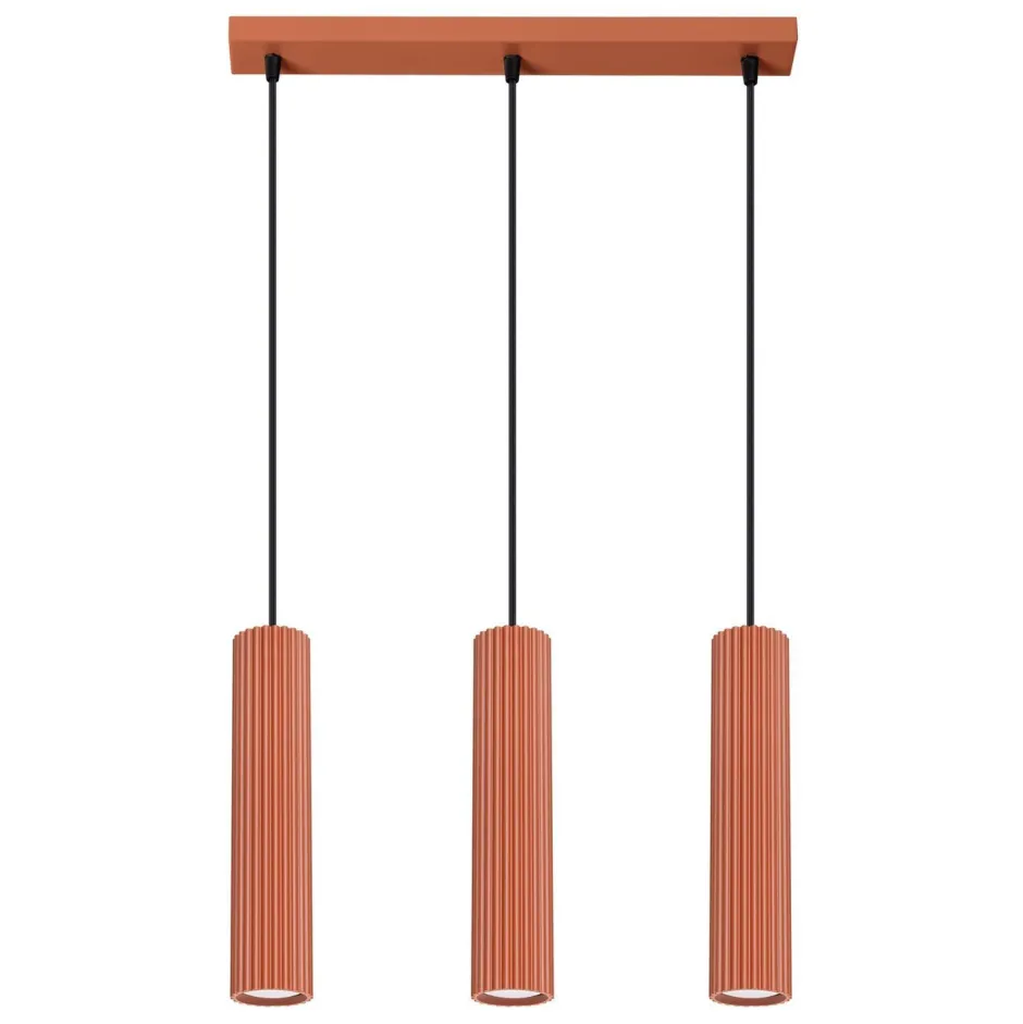 Hängelampen|Wohnzimmerlampen*Sollux Hängeleuchte Modern GU10 3-flammig B: 45 cm Aluminium in Rot