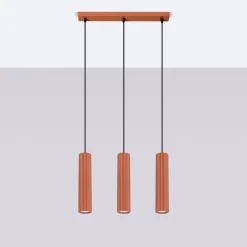 Hängelampen|Wohnzimmerlampen*Sollux Hängeleuchte Modern GU10 3-flammig B: 45 cm Aluminium in Rot