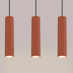 Hängelampen|Wohnzimmerlampen*Sollux Hängeleuchte Modern GU10 3-flammig B: 45 cm Aluminium in Rot