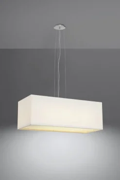 Hängelampen|Esszimmer Lampen*Sollux Hängeleuchte Modern Weiß eckig B: 80 cm 3x E27