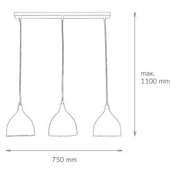 Luminex Hängeleuchte NOAK in Schwarz 3-flmg< Hängelampen|Esszimmer Lampen