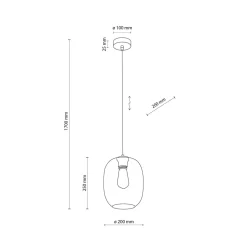 Hängelampen|Esszimmer Lampen*TK Lighting Hängeleuchte Rauchglas Ø 20 cm H: max. 1,7 m verstellbar E27