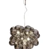 Hängelampen|Wohnzimmerlampen*By Rydéns Hängeleuchte Rauchglas 50 cm breit 8x G9 Modern Chrom Grau