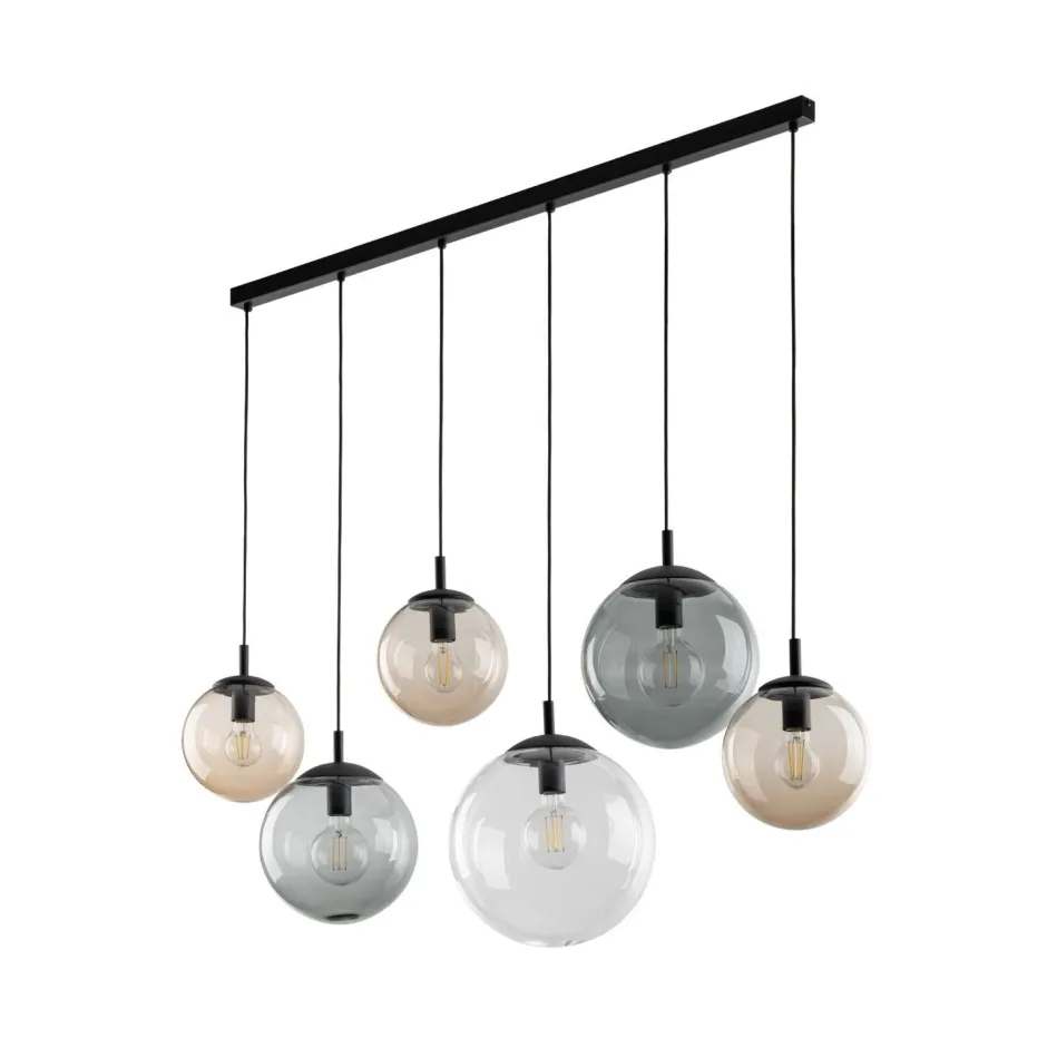 TK Lighting Hängeleuchte Rauchglas 130 cm lang H: max. 1,5 m verstellbar< Hängelampen|Esszimmer Lampen