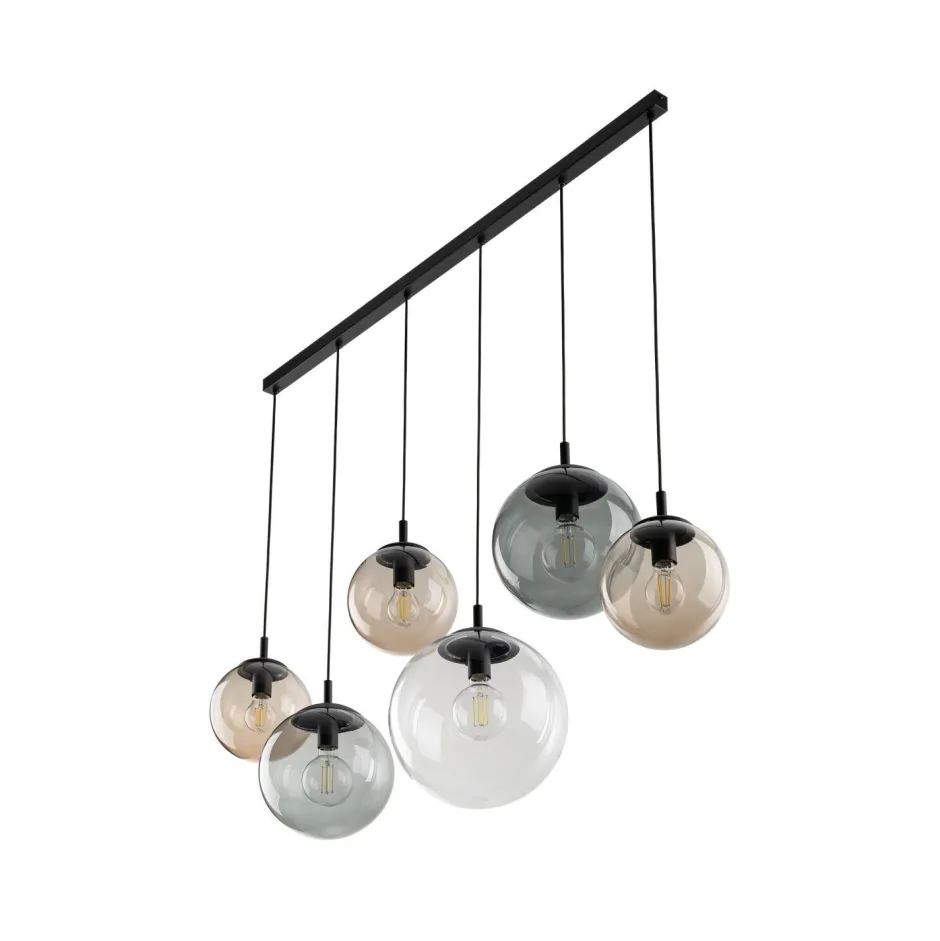 TK Lighting Hängeleuchte Rauchglas 130 cm lang H: max. 1,5 m verstellbar< Hängelampen|Esszimmer Lampen