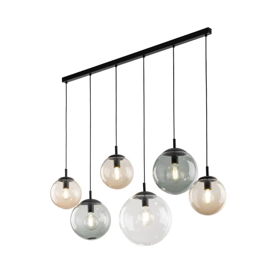 TK Lighting Hängeleuchte Rauchglas 130 cm lang H: max. 1,5 m verstellbar< Hängelampen|Esszimmer Lampen