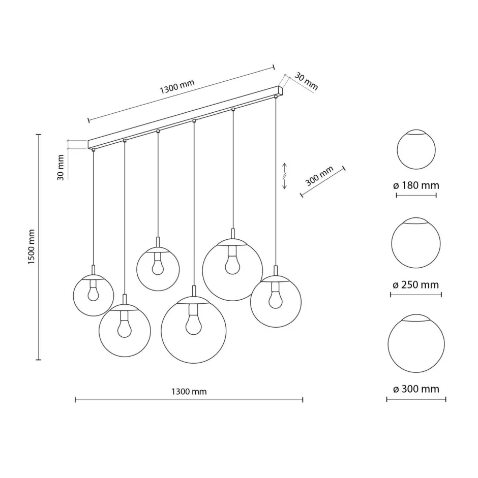 TK Lighting Hängeleuchte Rauchglas 130 cm lang H: max. 1,5 m verstellbar< Hängelampen|Esszimmer Lampen