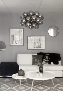 By Rydéns Hängeleuchte Rauchglas 62 cm breit 3-flammig G9< Hängelampen|Wohnzimmerlampen