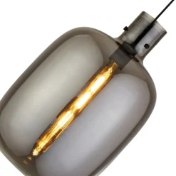 Hängelampen|Wohnzimmerlampen*Searchlight Hängeleuchte Rauchglas E27 D: 30 cm H: max. 120 cm Grau