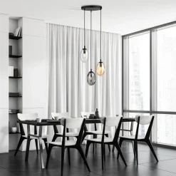 Emibig Hängeleuchte Rauchglas 3-flammig E14 Ø 40 cm CARLU< Hängelampen|Bürolampen