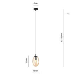 Emibig Hängeleuchte Rauchglas in Bernstein Ø 12 cm verstellbar< Hängelampen|Bürolampen