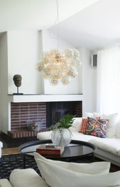 By Rydéns Hängeleuchte Rauchglas Metall 62 cm breit 3-flammig G9< Hängelampen|Wohnzimmerlampen