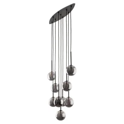 Hängelampen|Esszimmer Lampen*TK Lighting Hängeleuchte Rauchglas Metall höhenverstellbar Schwarz Grau