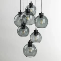 TK Lighting Hängeleuchte Rauchglas 7x E27 verstellbar Kugelschirme< Hängelampen|Esszimmer Lampen