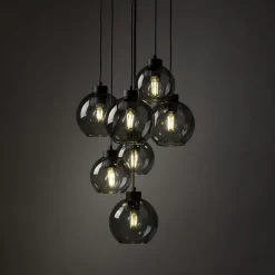 TK Lighting Hängeleuchte Rauchglas 7x E27 verstellbar Kugelschirme< Hängelampen|Esszimmer Lampen